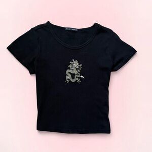 Black Brandy Melville Dragon Baby Tee
